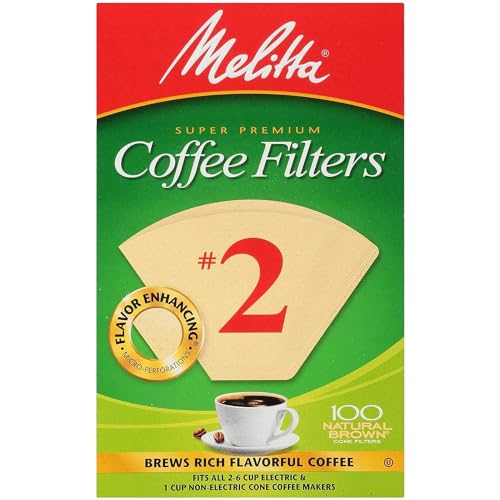 Melitta Cone Coffee Filter Number 2, Natural Brown