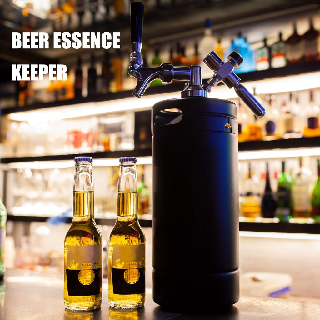 TMCRAFT 128oz Stainless Steel Pressurized Growler Tap System with Cooler Jacket X279285