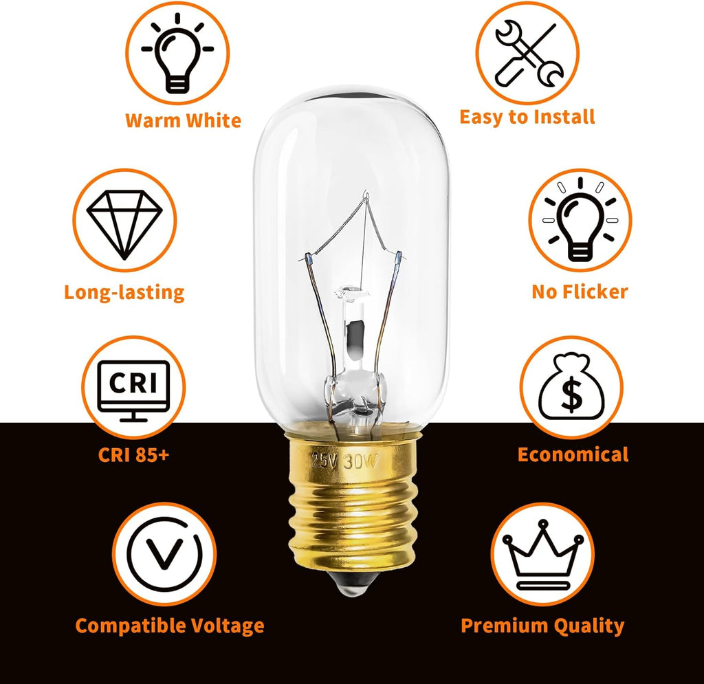 Belleone Light Bulb for LG Microwave Oven, Dimmable 125V 30W E17 Base I858095