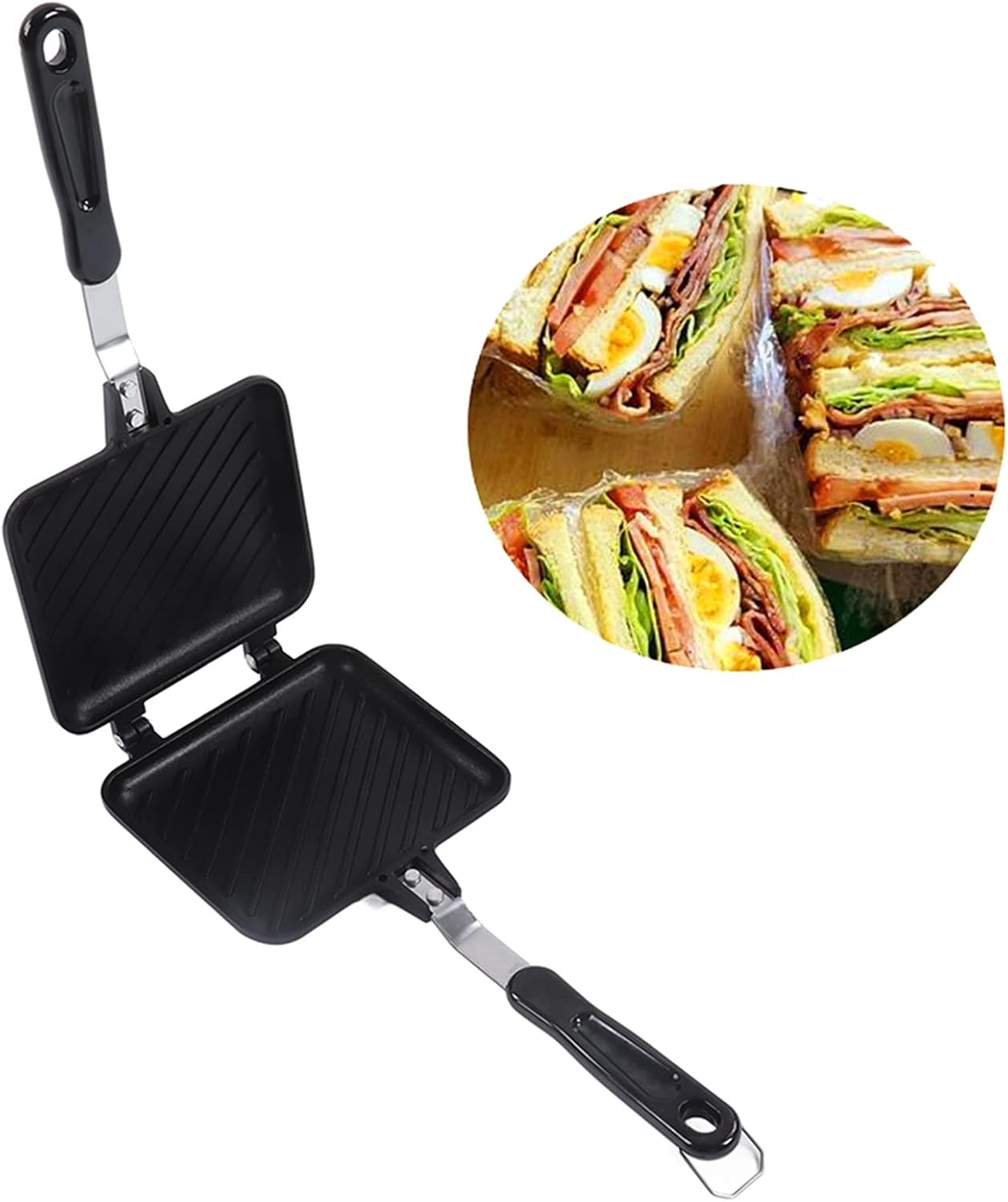 Shipenophy Hot Sandwich Maker, Nonstick Double Sided Panini Press F26181