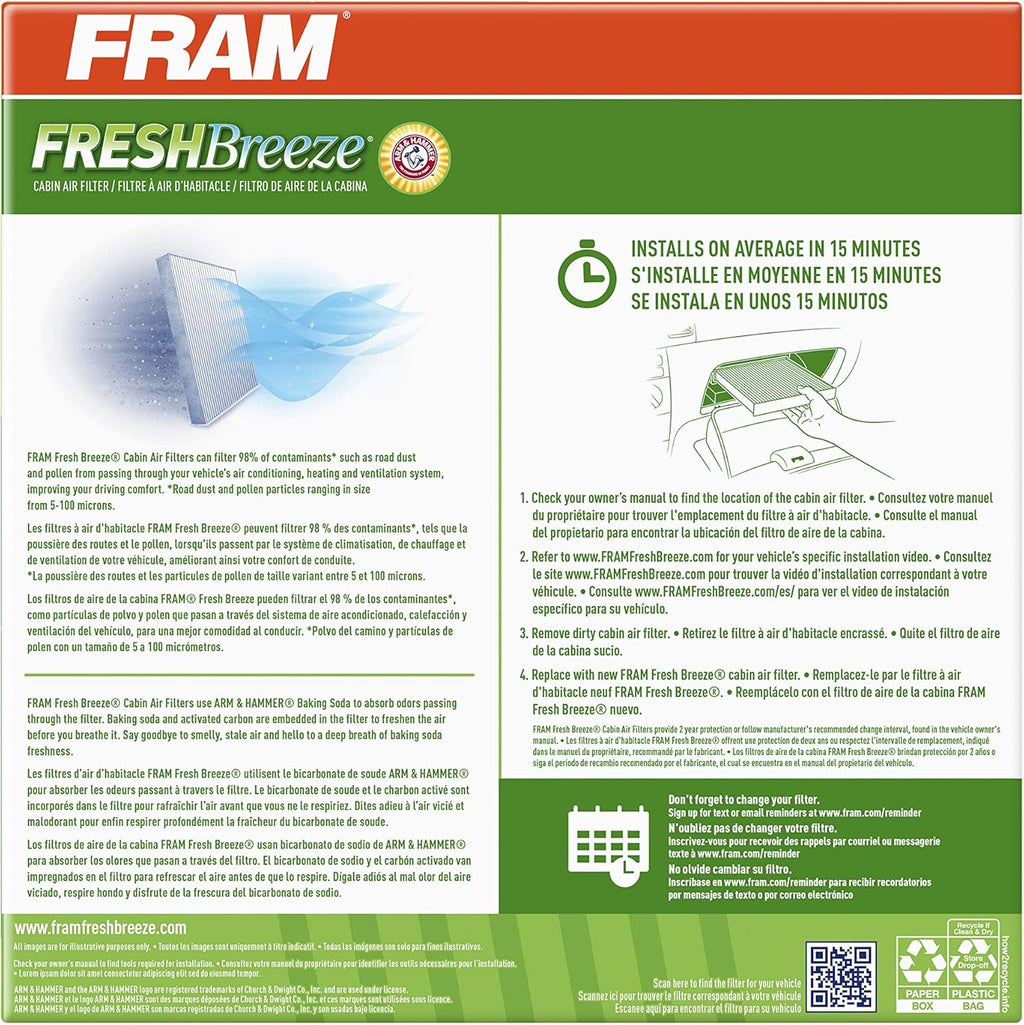 FRAM Fresh Breeze Cabin Air Filter CF8327A for Chevrolet Pontiac O735768