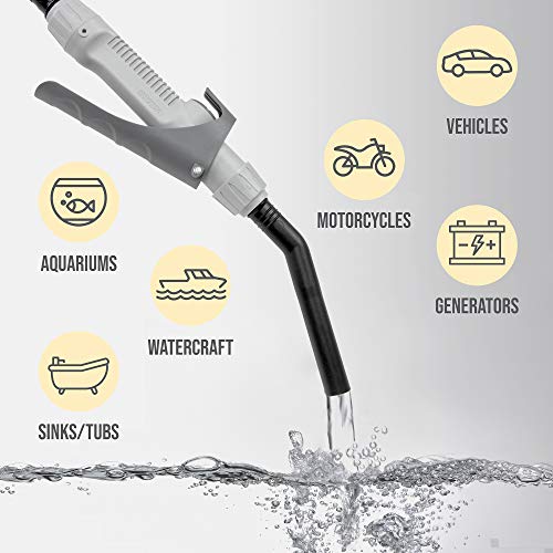 Deway Automatic Fuel Transfer Pump AA Battery Powered, Portable for Gasoline & Diesel N60142