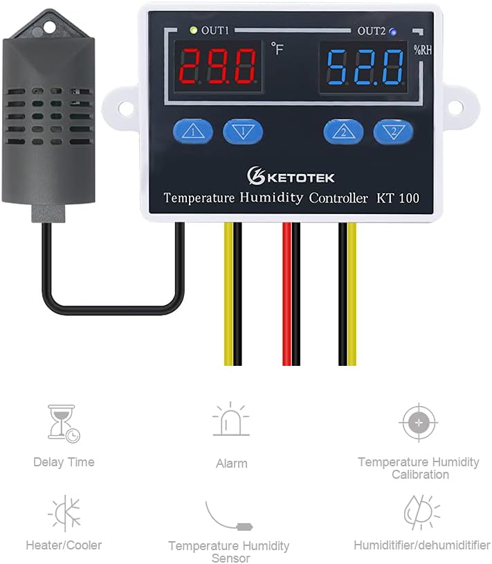 Digital Thermostat Module 120V Heating Cooling Humidification Dehumidification Control I41596