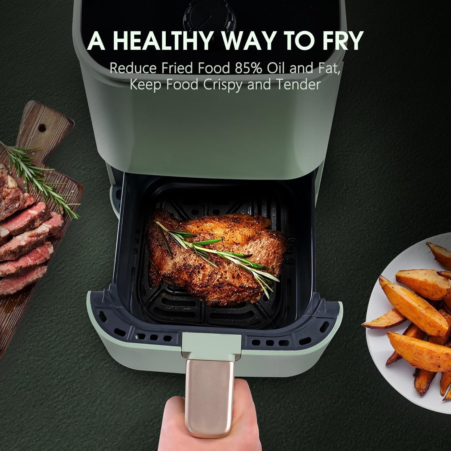 2 Quart Compact Air Fryer with Touchscreen and 8 Preset Modes R228