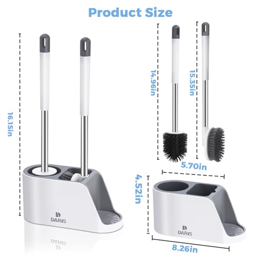 DARISHM 2-Way Toilet Brush with Ventilated Holder Y74331