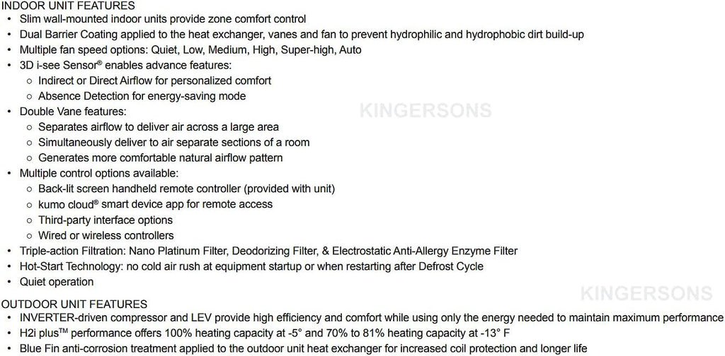 Mitsubishi 12,000 BTU Ductless Split System AC with Hyper Heat Z32538