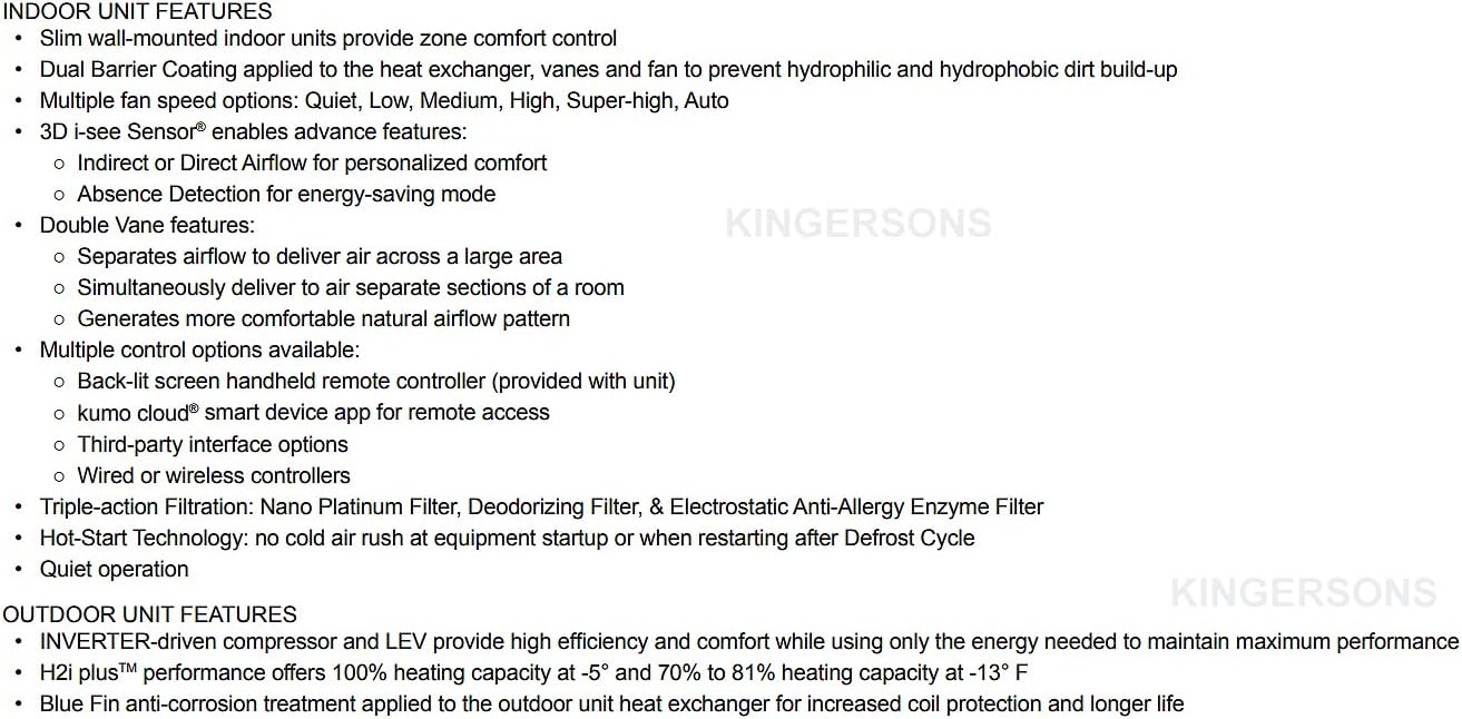 Mitsubishi 12,000 BTU Ductless Split System AC with Hyper Heat Z32538