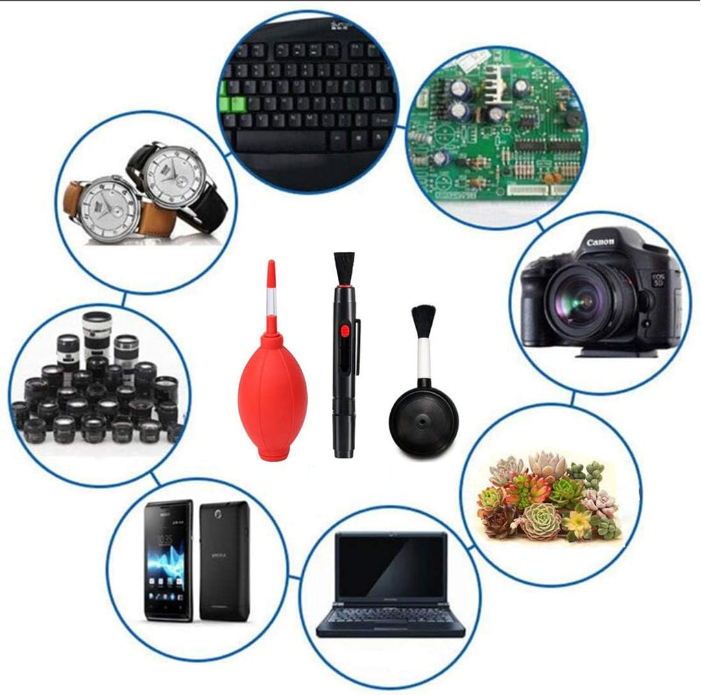 Camera Cleaning Kit with Air Blower Pump and Lens Cleaner Pen for DSLR Lenses E537