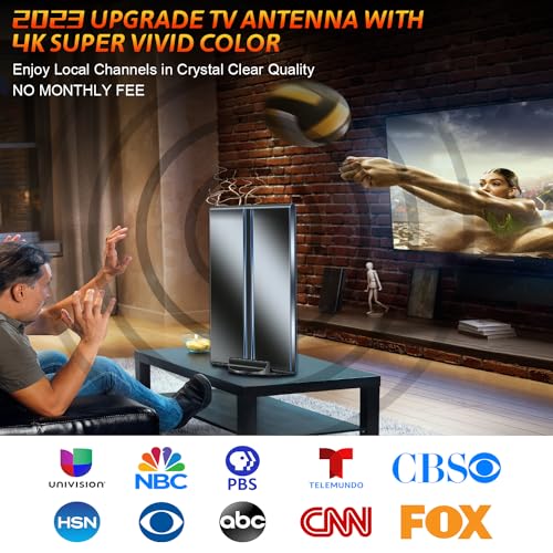 Amplified Digital TV Antenna Indoor Outdoor with 36FT Coax Cable, 4K 8K HD S78205