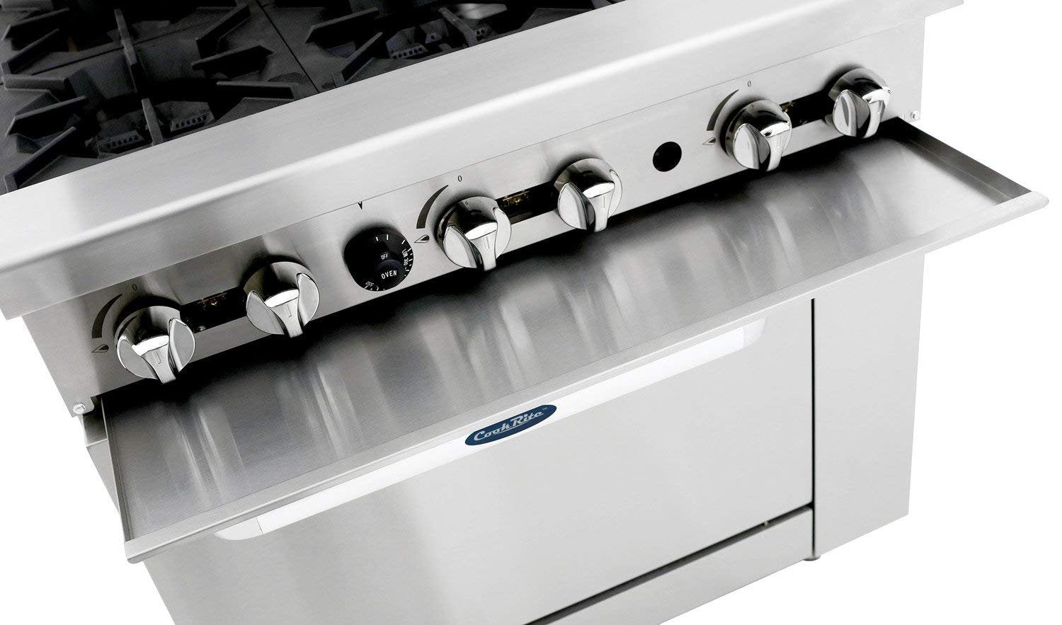 Atosa CookRite AGR-6B-NG 36" Gas Range with Full-Size Oven, Stainless Steel B1109