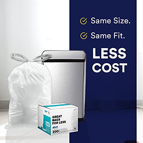 Plasticplace 6 Gallon Trash Bags, White Drawstring, 17" x 20" U574532