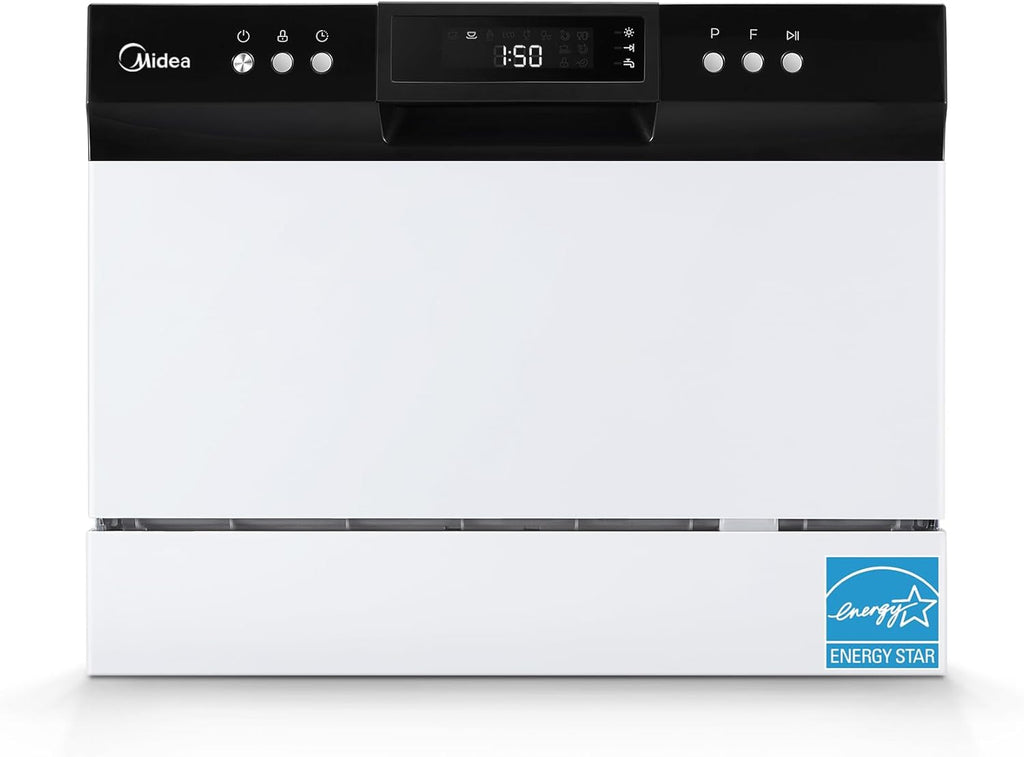 Midea MDC22P1AWW Energy Star Portable Dishwasher, 6 Place Settings & 8 Washing Programs, Speed, Baby-Care, ECO& Glass, Dish Washer for Dorm, RV& Apartment, White