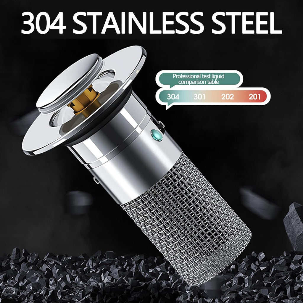 Bathroom Sink Stopper and Hair Catcher 2PCS 304 Stainless Steel Pop-Up Drain Strainer X767104