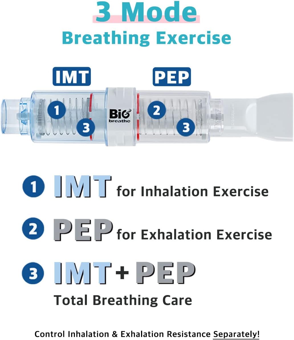 Bigbreathe IMT/PEP Three-Mode Breathing Exerciser for Seniors Z668080