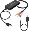 Dingsun HDMI to RCA Converter with HDMI Cabler and Power Adapter HDMI to AV Adapter HDMI to Older TV Adapter Compatible for Apple TV, Android TV Box, Roku, Fire Stick, DVD, Blu-ray Player ect.