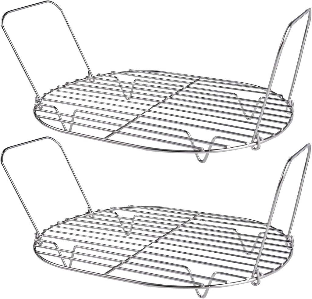 Steam and Roast Rack - Compatible with Ninja Foodi Possible Cooker Pro 8.5 Qt MC1000, MC1001, MC1010 Series Slow Cooker Crock Pot Chrome Pack of 2