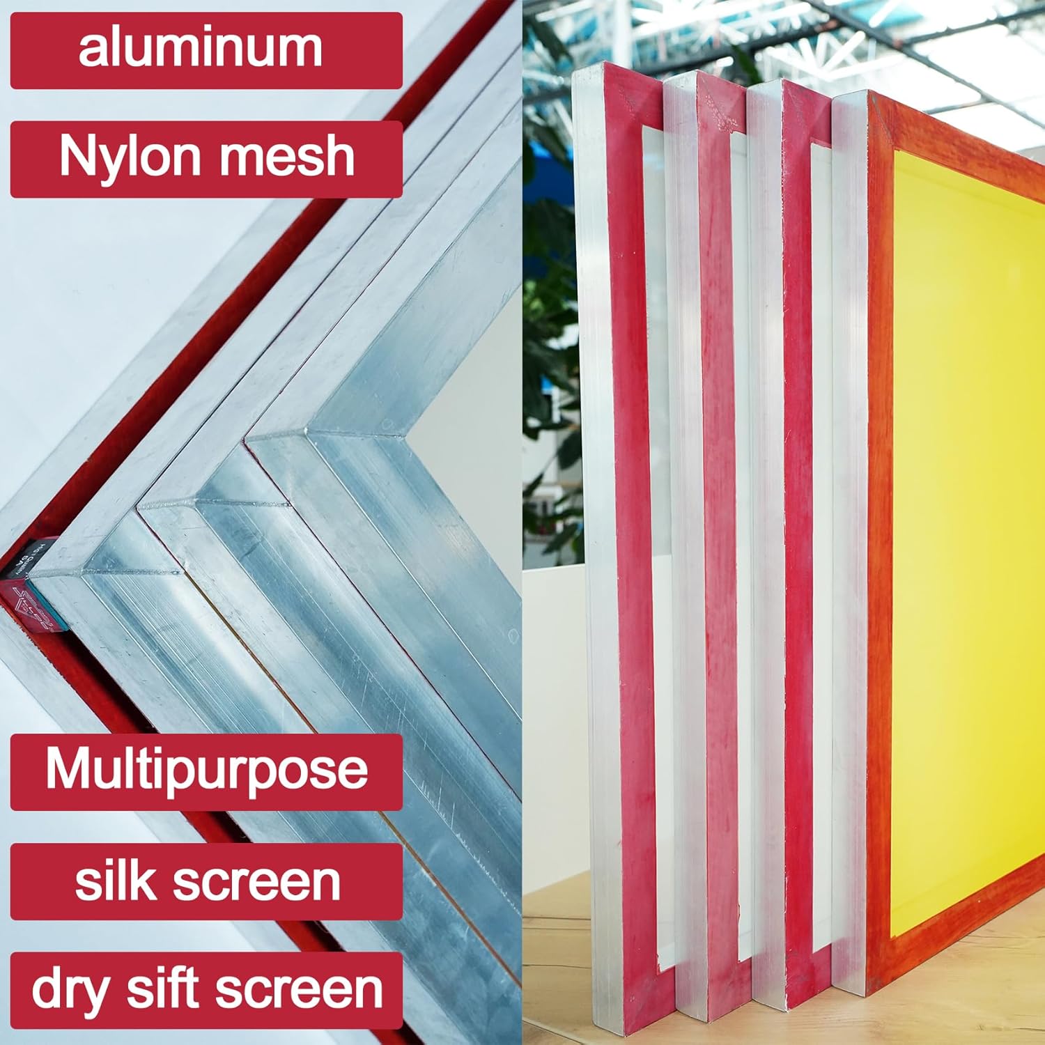 12 × 16" Dry Sift Screen, 4 Sizes, Aluminum Frame, Nylon Mesh U885