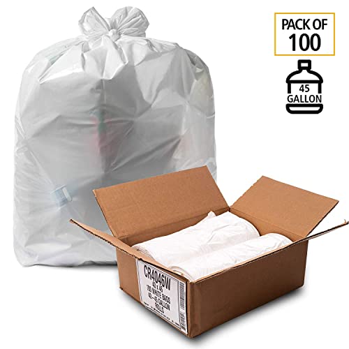 Aluf Plastics 4 Gallon 0.5 Mil White Trash Bags E4881