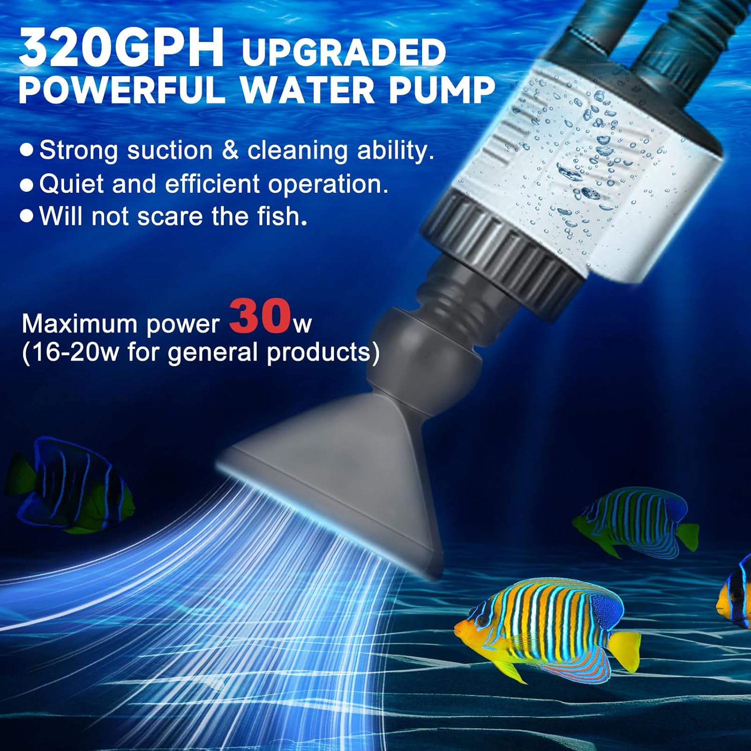 Aquarium Vacuum Gravel Cleaner Siphon Kit, 6 in 1 Fish Tank Cleaning Tool A4443