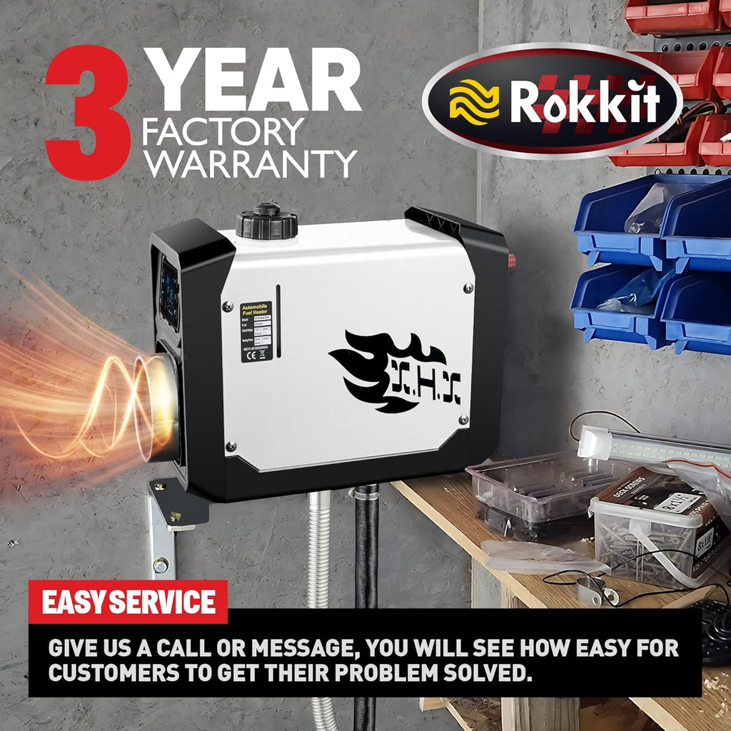 8KW Diesel Air Heater with LCD Monitor and Remote Control for RV, Camper, Tent K24076