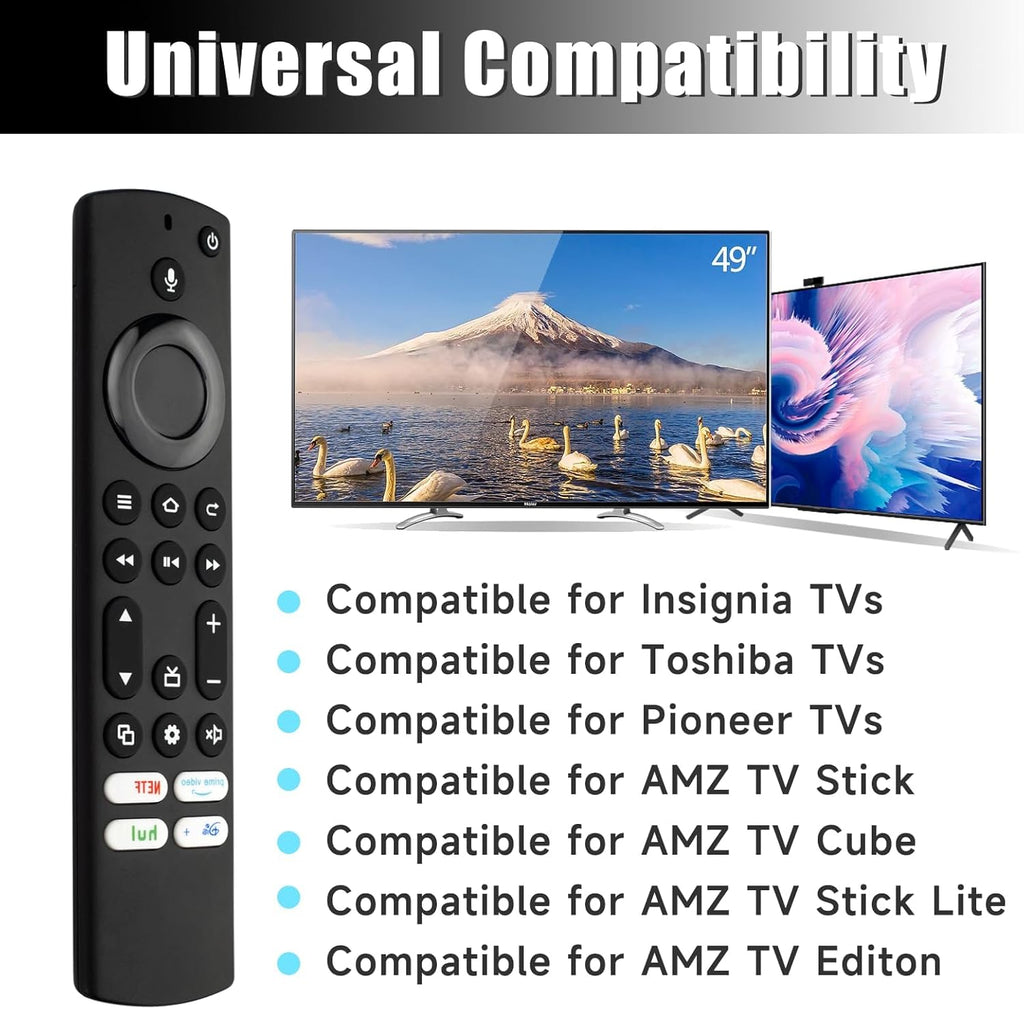 Replacement Voice Remote Control for Insignia, Toshiba, Pioneer, AMZ TV Cube and Omni TVs P24188