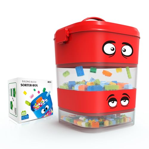 Toy Blocks Sorter Sifter, Portable Storage Brick Box for Lego Blocks F1191