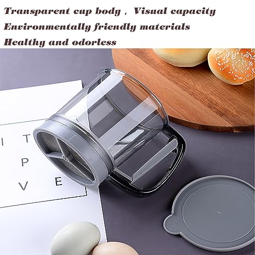 Flour Sifter with Hand Press, 3 Cup Fine Mesh, BPA Free, Gray R4259