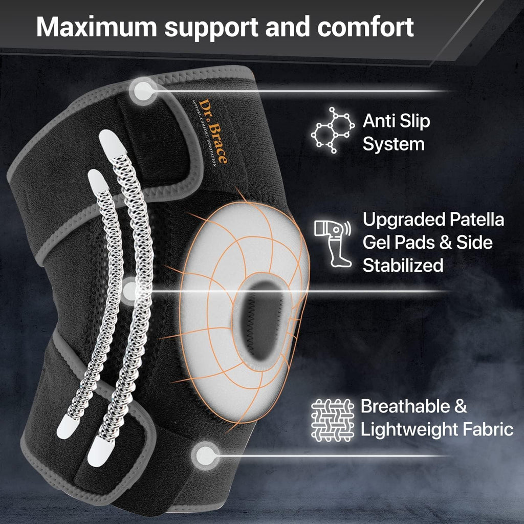 DR. BRACE ELITE Knee Brace with Side Stabilizers & Patella Gel Pads, X-Large M852