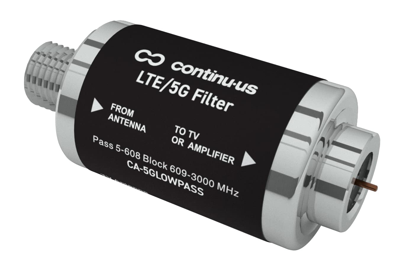 LTE 5G Filter by Continu.us | Improves and boosts TV Signal. Television Antenna Signal Purifier, 4G / 5G Filter, Reduce Interference from Cell Phones Towers | Plug and Play