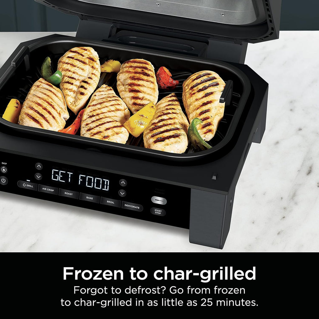 Ninja DG551 Foodi Smart XL 6-in-1 Indoor Grill with Air Fry, Black/Silver D989