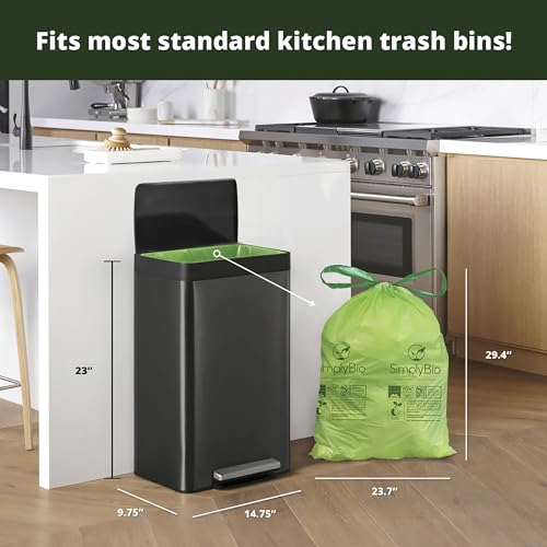 Simply Bio 13 Gallon Compostable Trash Bags, Heavy Duty Tall Kitchen K141628