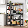 Tribesigns Bakers Rack with Storage Hutch for Kitchen, 43 inch Microwave Oven Stand, 5-Tier Kitchen Utility Storage Shelf, Kitchen Rack Organization and Storage with 10 Hooks for Kitchen, Dining Room
