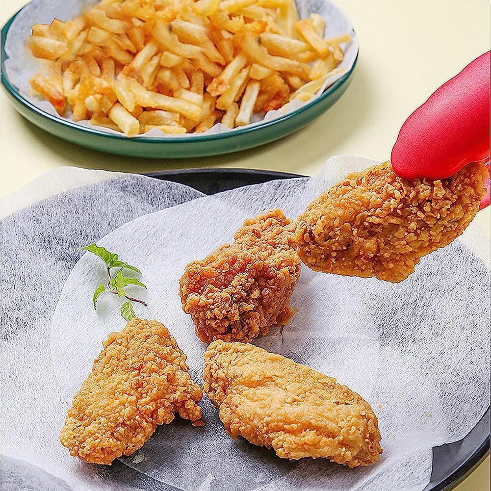 AKOAK 100 Sheets Round Non-stick Silicone Kitchen Blotting Paper for Baking and Fried Foods Z569