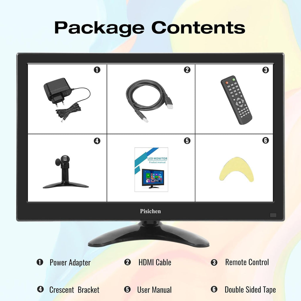 13.3 inch Portable Mini HDMI Monitor with Built-in Speakers S897