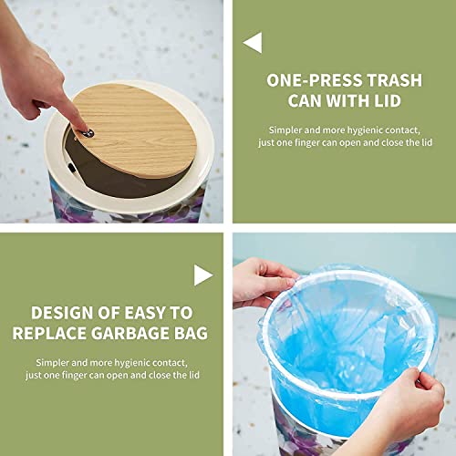 Small Trash Can with Lid for Bathroom Kitchen Office Bedroom Garbage Bin G84989