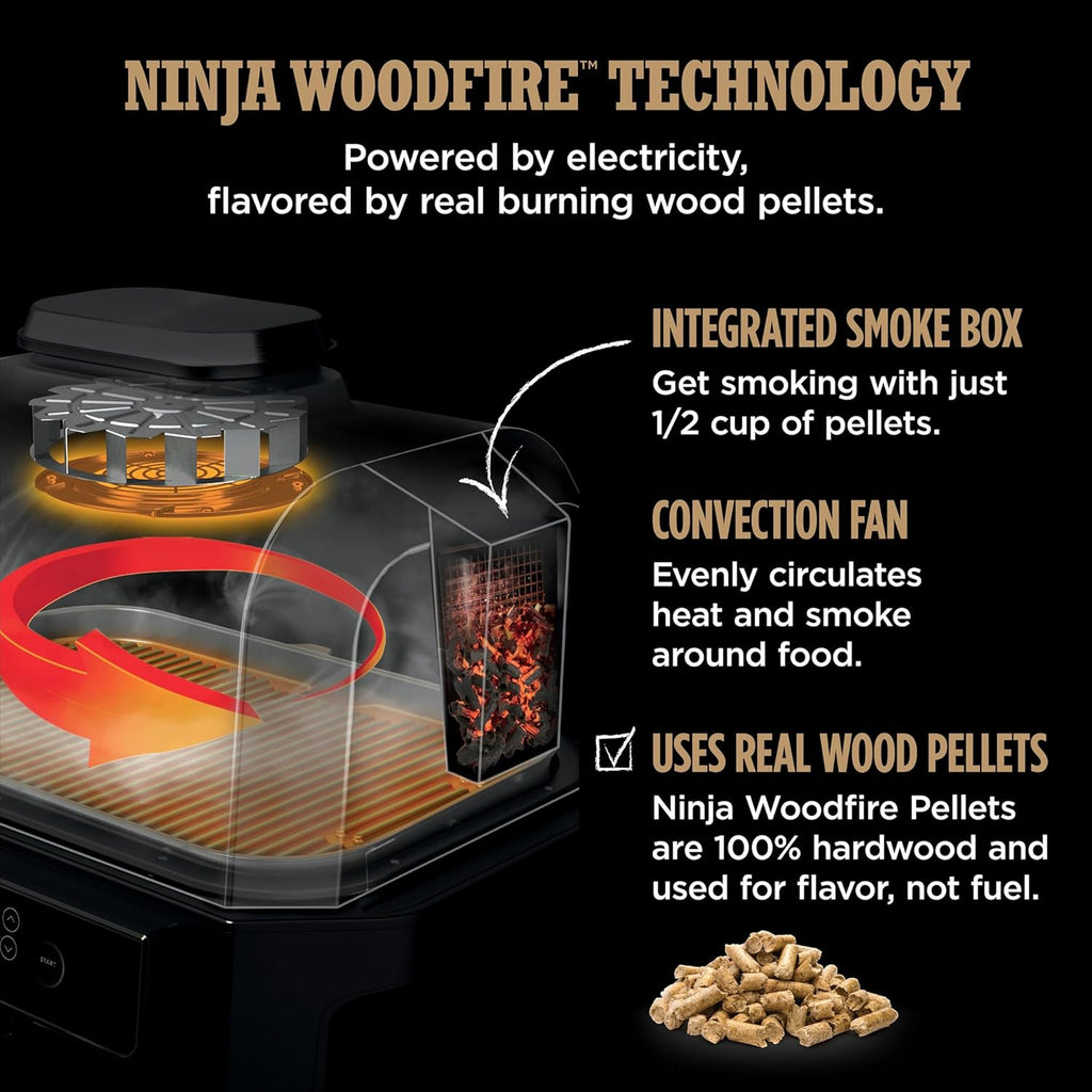 Ninja OG951 Woodfire Pro Connect Premium XL Outdoor Grill & Smoker, Black (Renewed) L81118