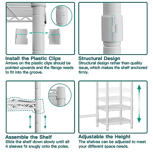 Ulif U7 Over Washer Dryer Storage with 6 Shelves and 2 Hanger Rods C14720