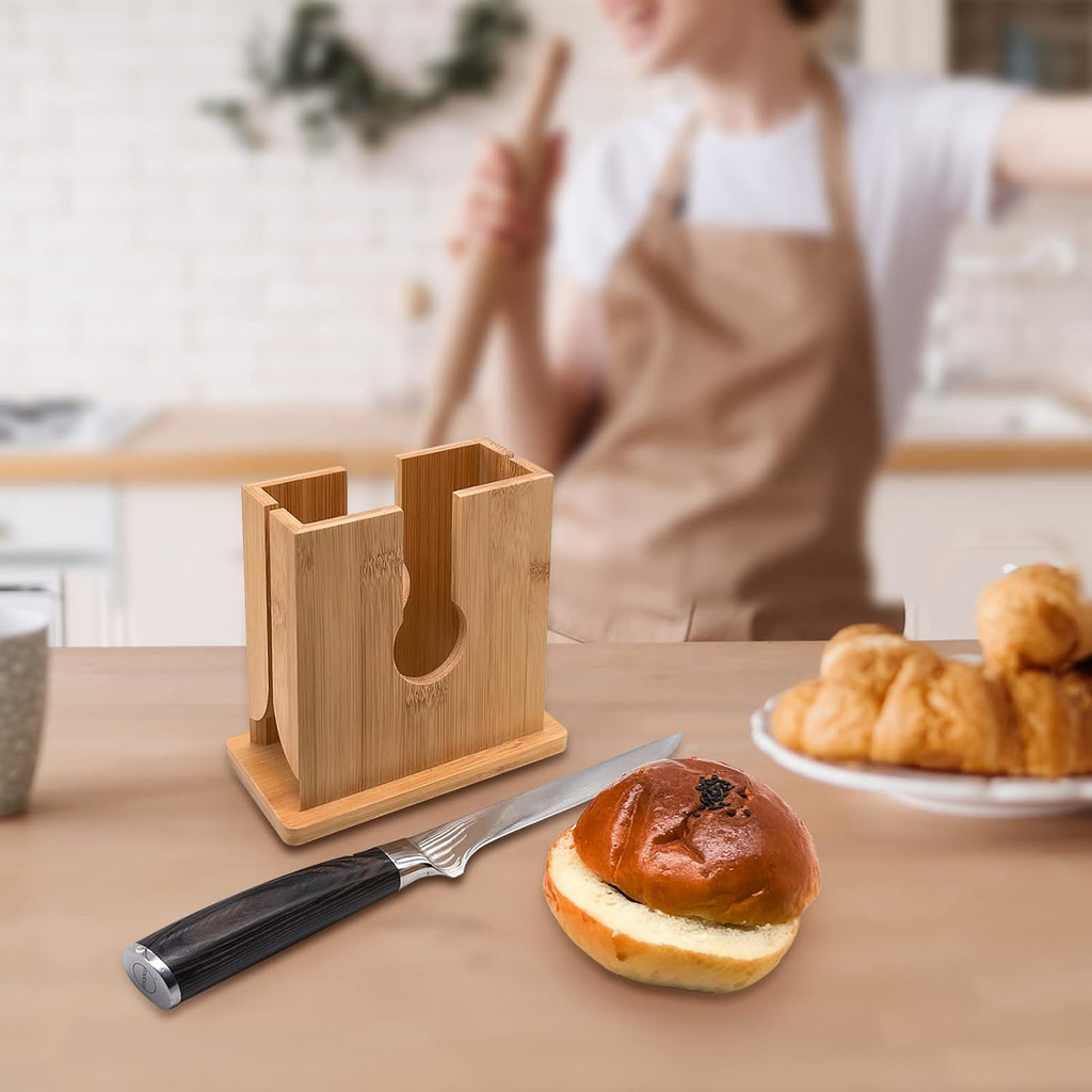 Bamboo Bagel Slicer with Anti-Slip Silicone Base M385