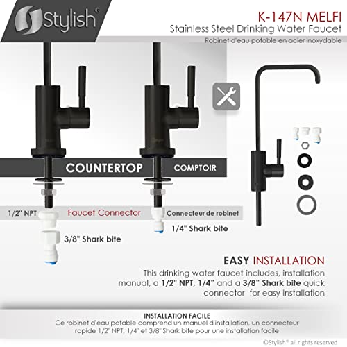 Kitchen Sink Drinking Water Faucet for Reverse Osmosis, Matte Black X1227