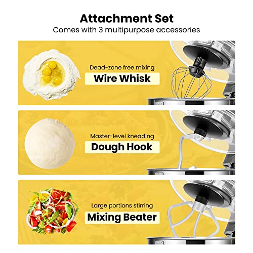 VIVOHOME 650W 6-Speed Tilt-Head Stand Mixer V48834