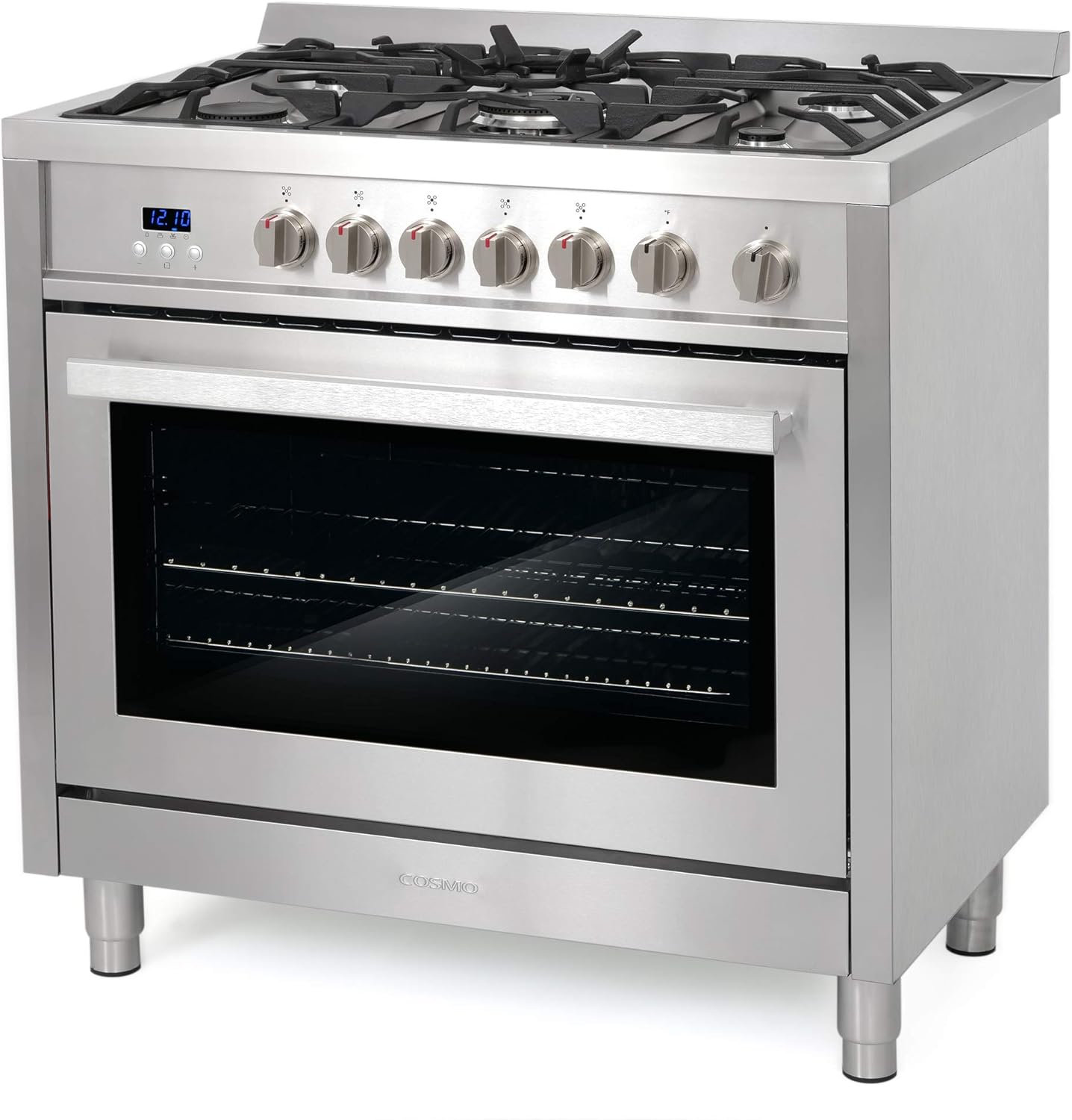 Cosmo COS-965AGFC 36 in. Gas Range with 5 Burner Cooktop, Stainless Steel D6909