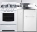 Summit Appliance ACK54GASW 54" Wide All-in-One Kitchenette with 115V 4-Burner Gas Range, Refrigerator-Freezer, Sink, Cutting Board and Cutlery Storage, and a Storage Cabinet