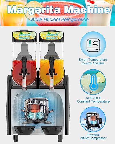 GSEICE Slushy Machine for Margaritas Daiquiris, 110V, Commercial & Home Use U3553