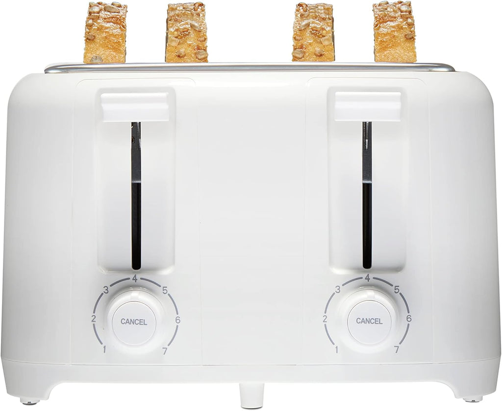 Proctor Silex 4 Slice Toaster with Extra Wide Slots for Bagels, Cool-Touch Walls, Shade Selector, Toast Boost, Auto Shut-off and Cancel Button, White (24214PS)