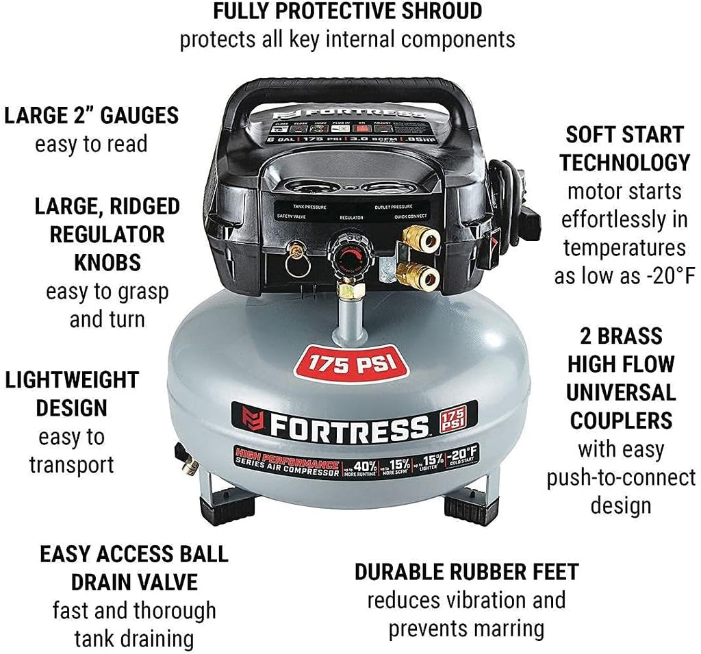 Fortress 6 Gallon 175 PSI Air Compressor Z6912