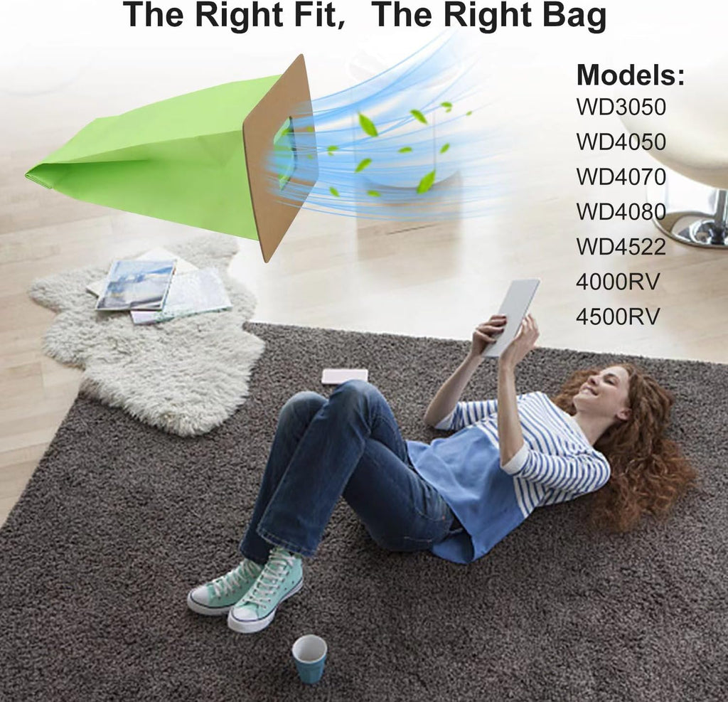 26 Pack Type BB Compact Canister Vacuum Bags Replacement for Oreck XL Buster B with 4 Motor Filters I702