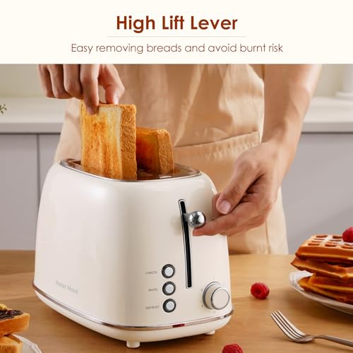 Roter Mond 2 Slice Retro Stainless Steel Toaster with Bagel & Defrost Function B737