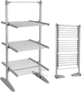 Heated Drying Rack Folding Electric Clothes Drying Rack Collapsible Laundry Drying Rack Free-Standing Heating Garment Dryer Towel Rail Space Saving for Home Indoor Outdoor