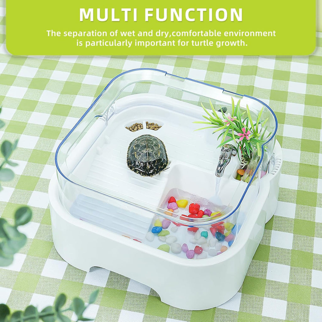 Terrarium Turtle Tank Kit with Basking Platform, Filter, and Water Pump K3627