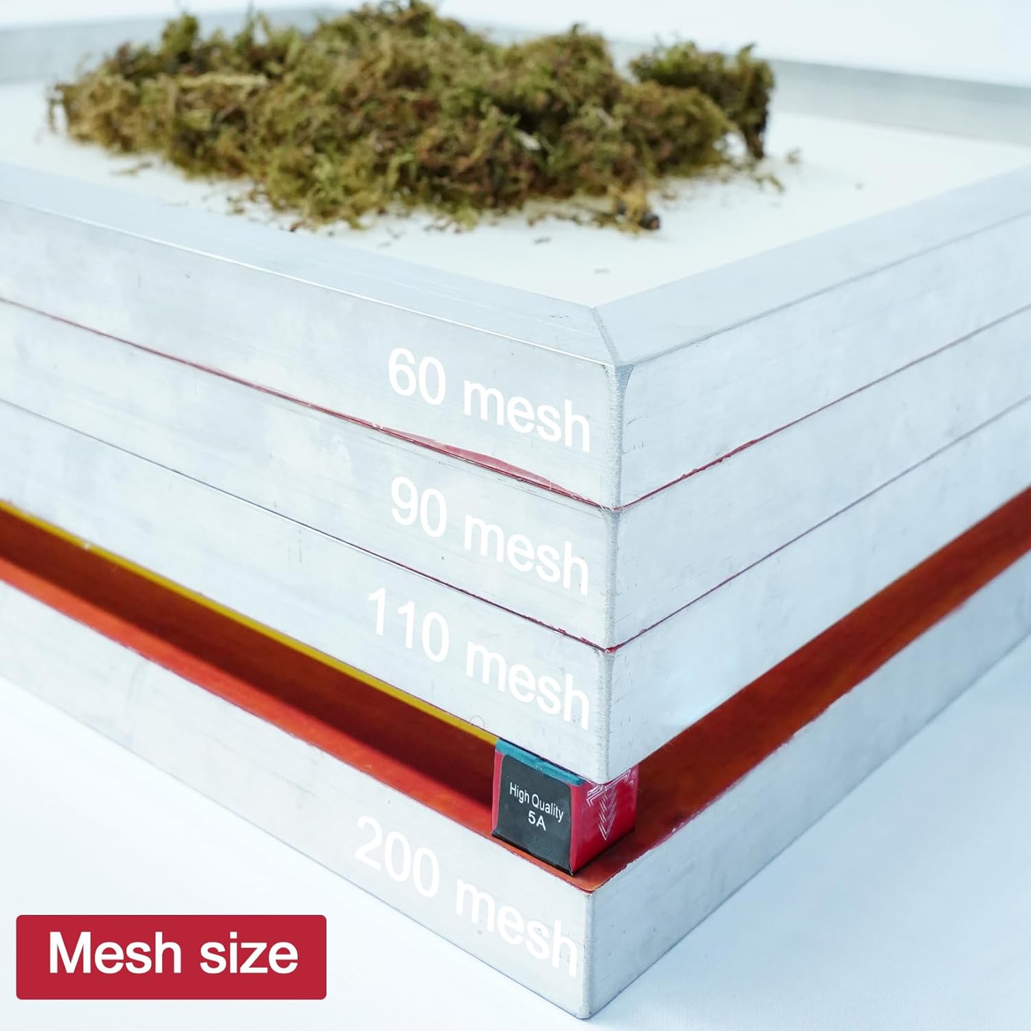 12 × 16" Dry Sift Screen, 4 Sizes, Aluminum Frame, Nylon Mesh U885